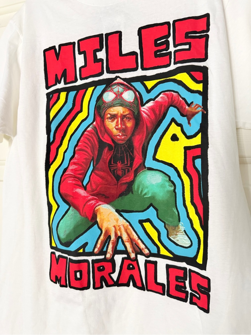 Miles Morales Marvel Spider-Man White Graphic Tee